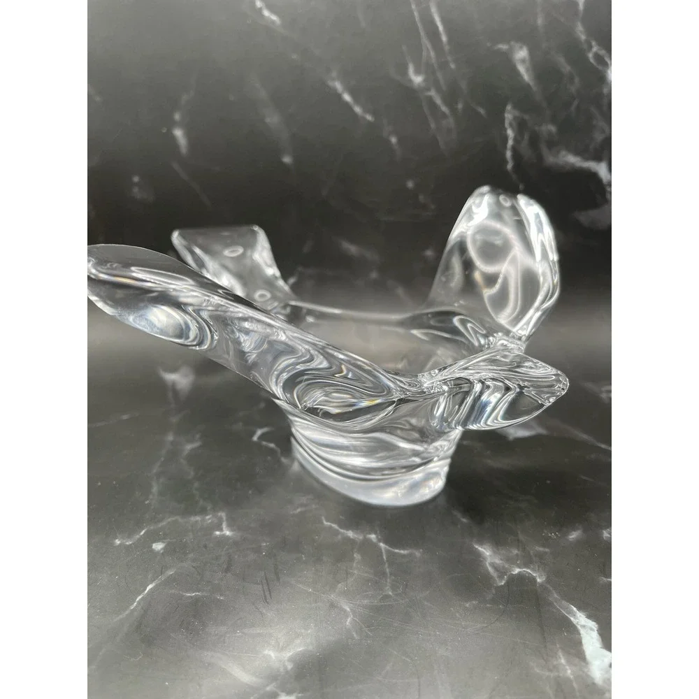 Crystal Bird in Flight Candy Dish Tabletop Decoration‎ Heavy Glass 7.5
